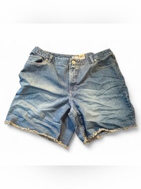Faded Glory Women’s Stretch Plus Cotton Blend 18W Denim Jean Shorts Casual Comfy